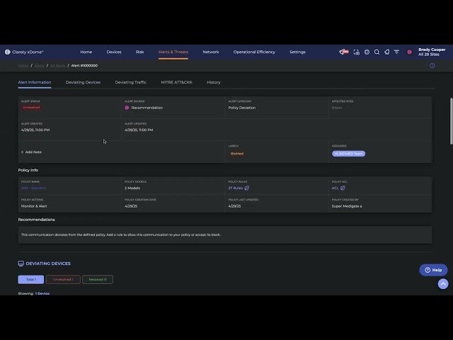 Claroty xDome for Healthcare - Network Protection
