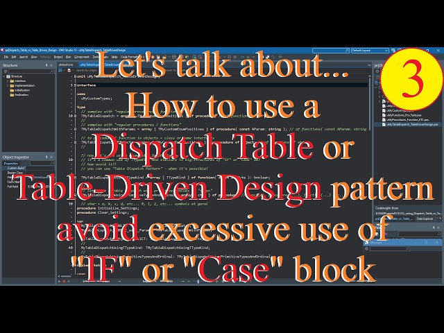 Delphi: How to use a Dispatch Table or Table-Driven Design pattern to avoid "IF" or "Case" - 03