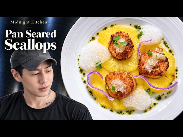 Pan Seared Scallops | Cooking & Eating ASMR | Midnight Kitchen