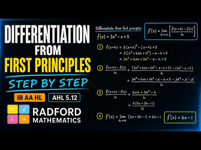IB Maths AA HL : Differentiation from First Principles (Step-by-Step)