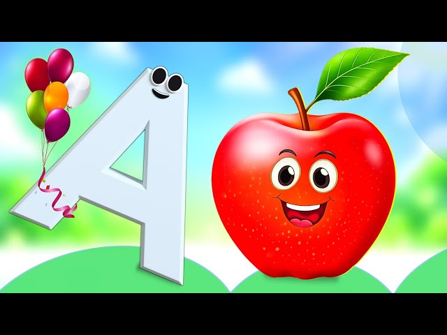 A is For Apple | Learn English Alphabet A to Z | ABC Song for Kids & Toddlers | Baby Rhymes Video