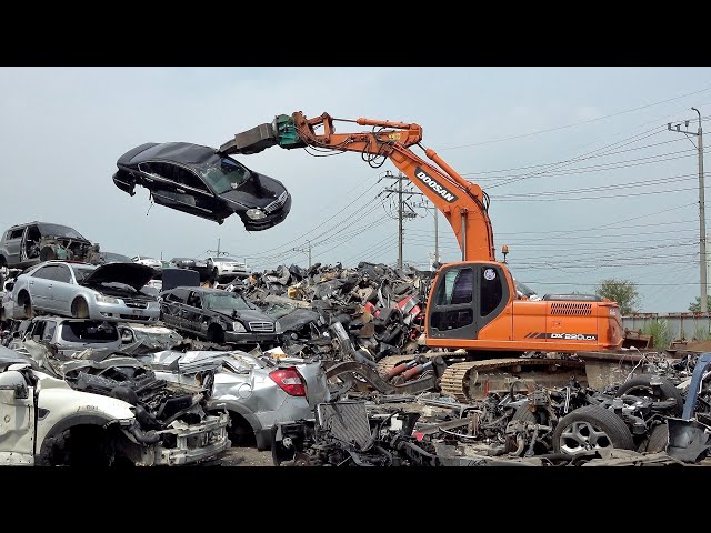 Удивительная корейская свалка. Массивный процесс Лом автомобилей