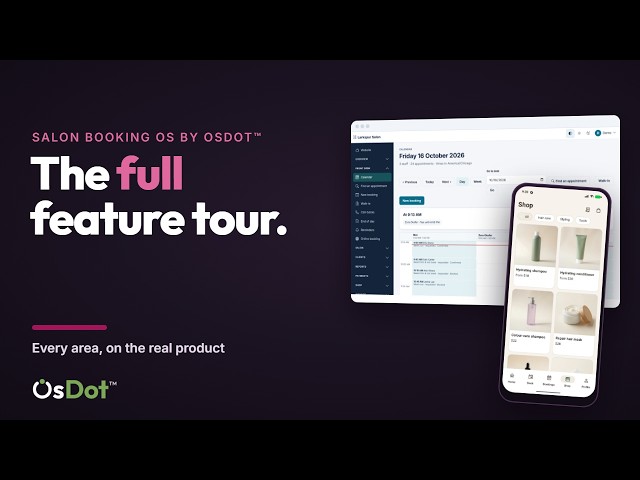 Salon Booking OS by OsDot™ Full Feature Tour — Web + Flutter App Source