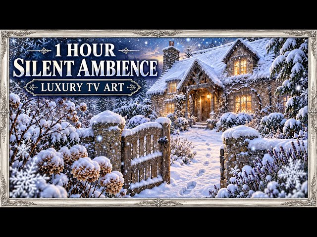 The First Snowfall ❄️ | Cozy Winter Cottage TV Art | 4K TV Wallpaper | No Music