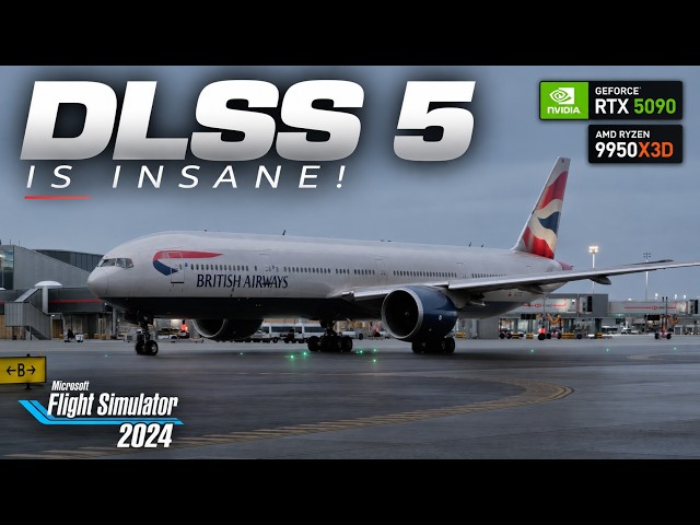 DLSS 5 IS INSANE! 🤯 | RTX 5090 + 9950X3D | B777 Heathrow Takeoff | MSFS 2024
