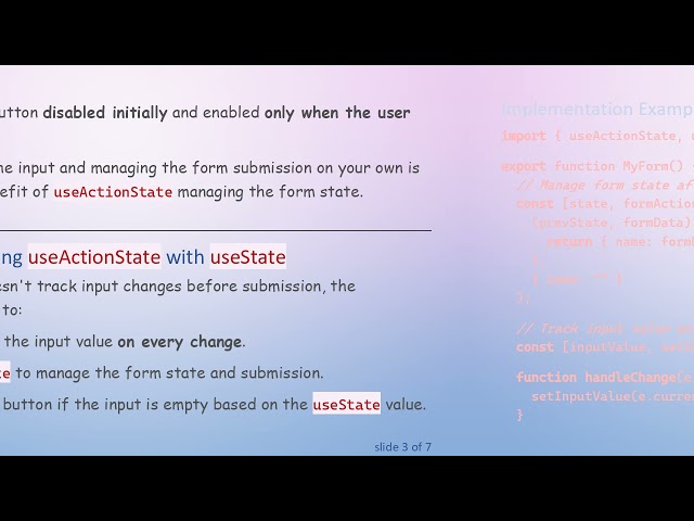 How to Disable a Submit Button Until Form Input Exists Using useActionState in React