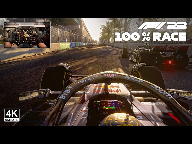 Max Verstappen's Dominant Drive in 2023 Miami GP 100% Race | RB19 | F1 23 Steering Wheel Gameplay