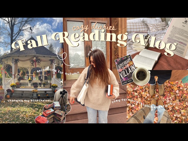 *cozy* FALL reading vlog 🍂💌🕯️decorating for autumn, cozy tv recs, fall tbr, shopping, baking & more!