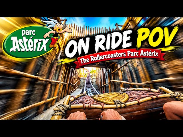 Parc Astérix - On Ride POV - 4K Every Rollercoasters Front Seat Compilation -