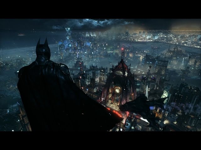 Wallpaper Engine - Batman Arkham Knight - Batman Overlooking Gotham from Wayne Tower