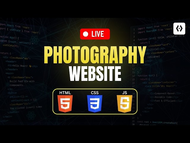 Build a Photography Website Project | HTML CSS JavaScript Responsive Portfolio 2026