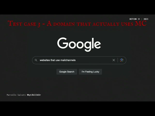 DEF CON 31 - SpamChannel - Spoofing Emails From 2M+ Domains & Virtually Becoming Satan - byt3bl33d3r