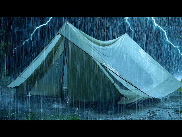 Camping & Fall Asleep in Heavy Rain - Thunderstorm Rain Sounds for Deep Sleep - Sleeping Rain