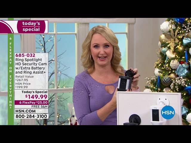 Ring Spotlight HD Security Camera with Extra Battery and...