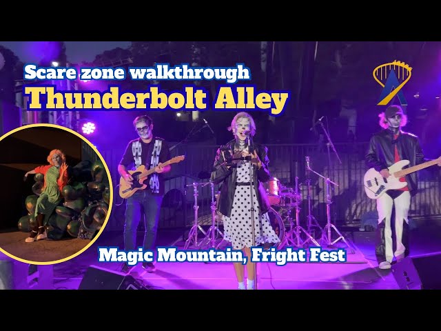 Thunderbolt Alley Full Walkthrough - New at Fright Fest Six Flags Magic Mountain 🎸