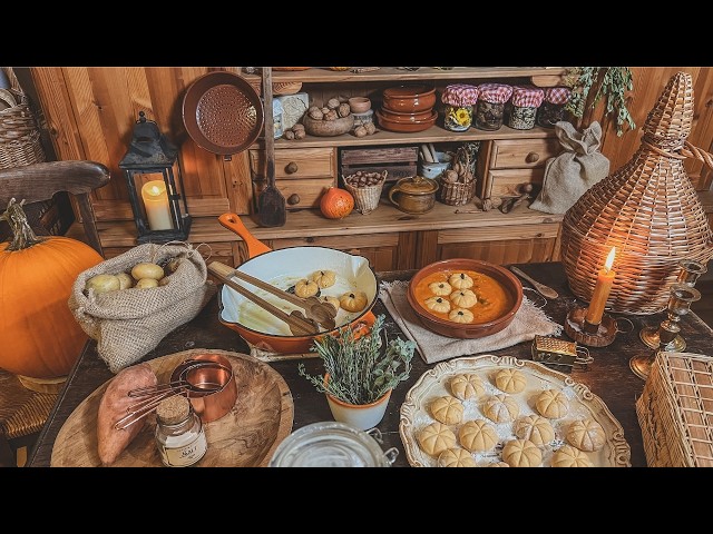 For autumn lovers 🍁 Cozy fall cottage kitchen | Cooking ASMR 2-hour compilation 🍁 fireplace, rain