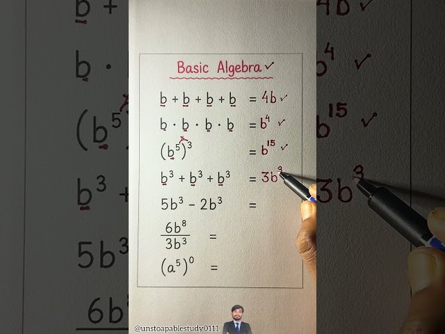 Basic Algebra Revision 🤯✅ #maths #mathstricks #unstoapablestudy0111 #algebra