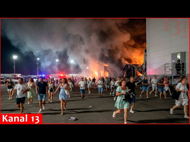 Chaos at Moscow logistics center - panicked Russians flee massive drone attack