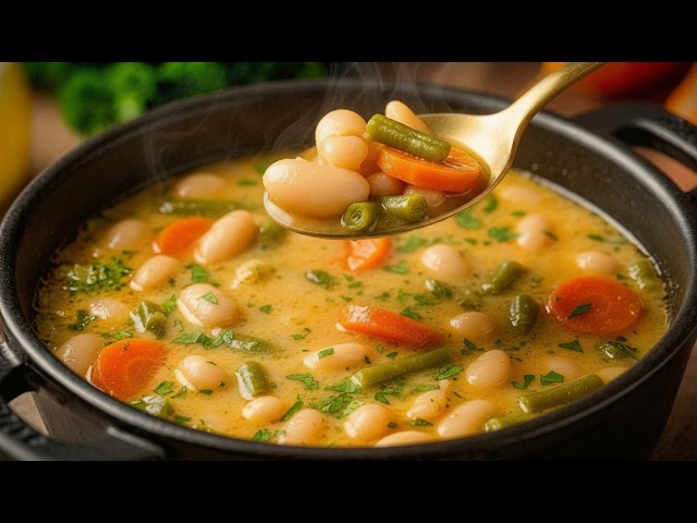 This Mediterranean bean soup for fighting belly fat – perfect for those over 40!