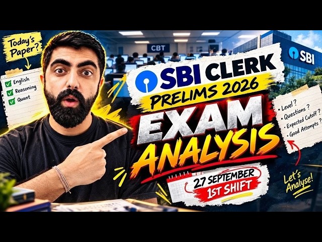 🚀SBI CLERK PRE 2026 : Exam Analysis & Review (Shift 01, 27th Sep)⚡|  By Dhruva Sir