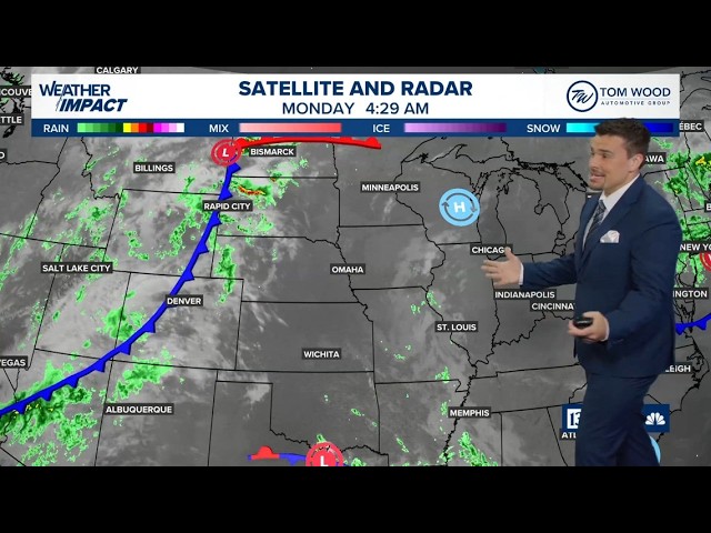 Cold front will dump lots of rain over the Central U.S., arriving in Indiana by Thursday night