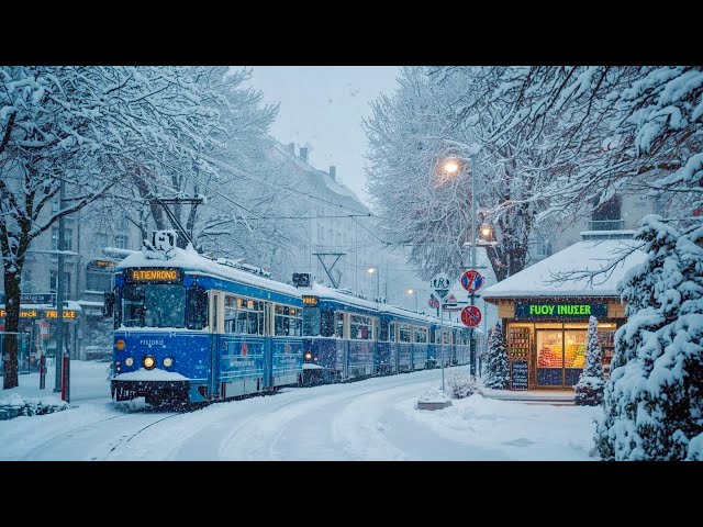 Heavy Snowfall In Zurich City Switzerland❄️🇨🇭Life In Winter Wonderland !