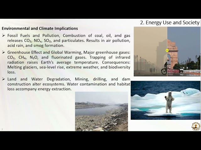 1  Energy Science and Engineering  Module 1  Lecture 1 Introduction to energy SCience By Dr  Souvik