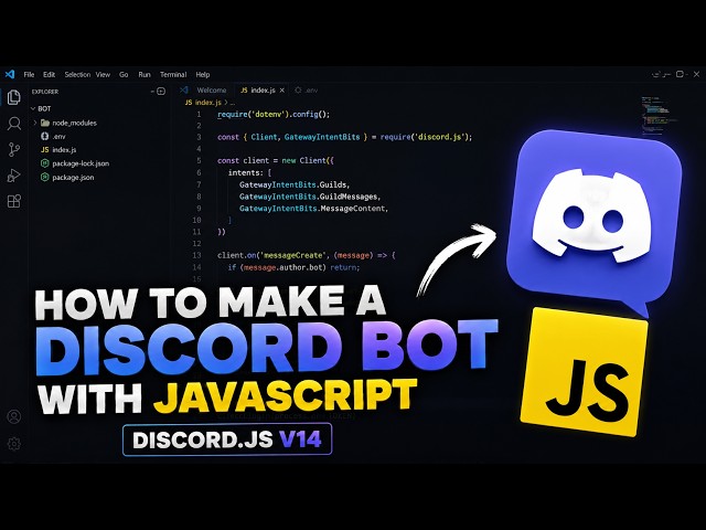 [2026] How To Make Your FIRST DISCORD BOT using JavaScript, Simple Tutorial