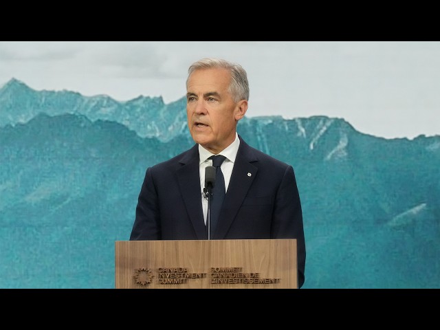 PM Carney speaks to media at the 2026 Canada Investment Summit