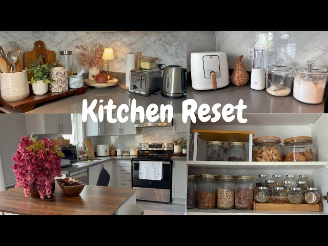 Kitchen Cleaning & Organization ✨ Backsplash Makeover + Countertop Styling | Kitchen organisation