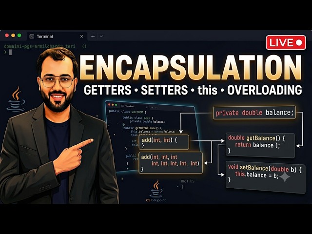 Encapsulation in Java Explained | Getters, Setters, this Keyword & Method Overloading