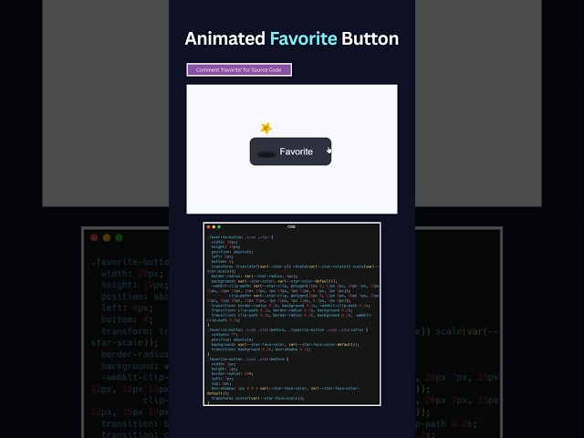 Animated Favorite Button ❤️ | HTML, CSS & JavaScript + GSAP