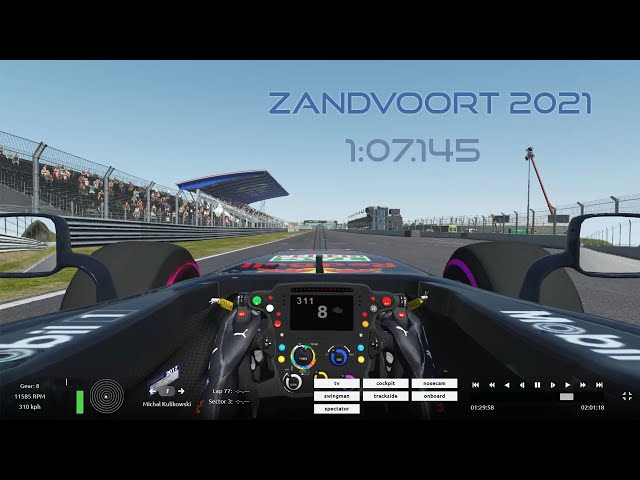 Zandvoort 2021 - F1 RedBull RB13 HOTLAP - 1:07.145 | rFactor 2