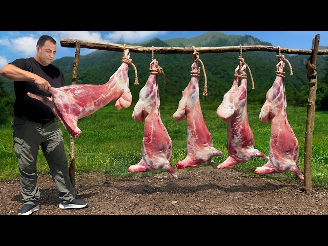 The Crispiest Lamb Cooked Over Fire In The Mountains!