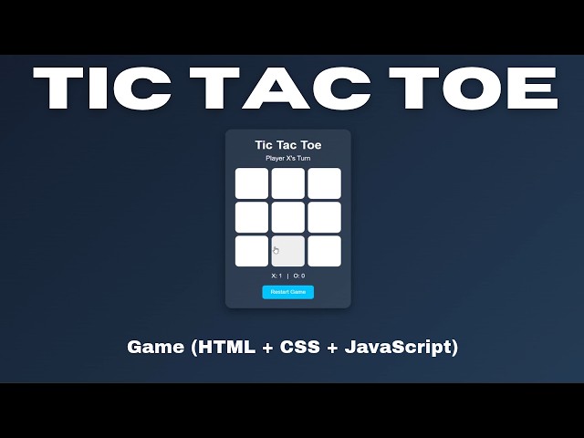 Tic Tac Toe Game Project for Beginners | HTML CSS JavaScript Game Project #project