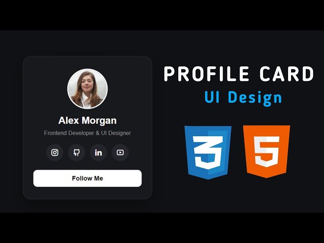 Build a Modern Profile Card with Social Icons | HTML & CSS