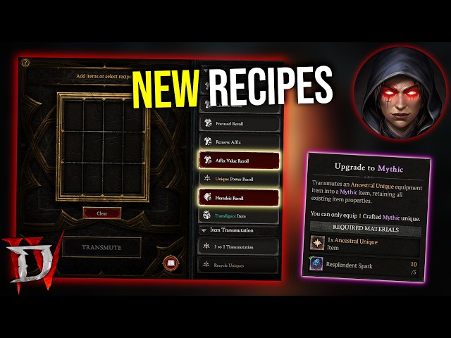 Diablo 4 - NEW CUBE RECIPES + CRAFTING TIPS & TRICKS