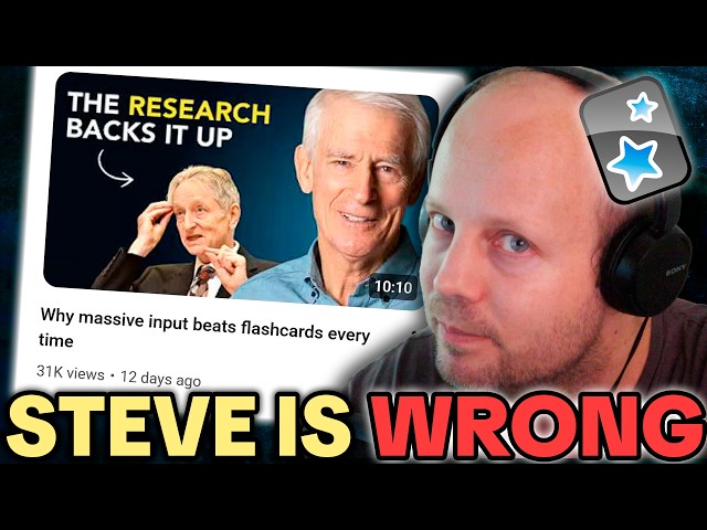 No, Steve, Massive Input does NOT Beat Flashcards