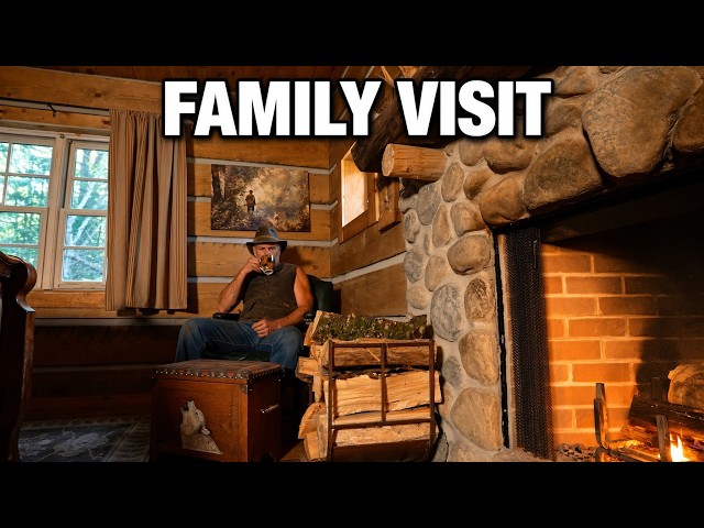 My Sister and Parents Visit my Off Grid Log Cabin