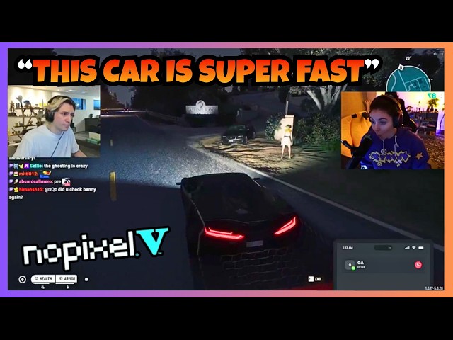 😭xQc shows $1Million Lambo to Ginger & Laughs at Cop's Reaction to New Car I NoPixel V GTA RP