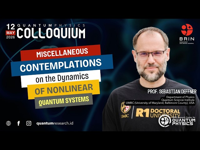 "Miscellaneous contemplations on the dynamics of nonlinear quantum systems" (Prof. S. Deffner)