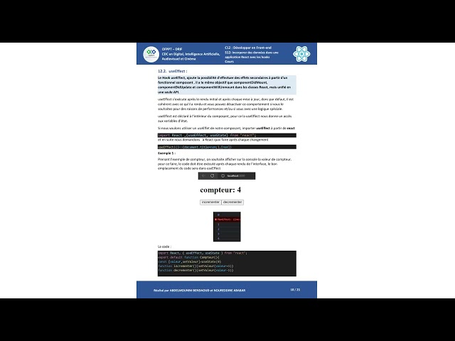Intégrer des Données dans React avec les Hooks | C12 Front‑End Moderne