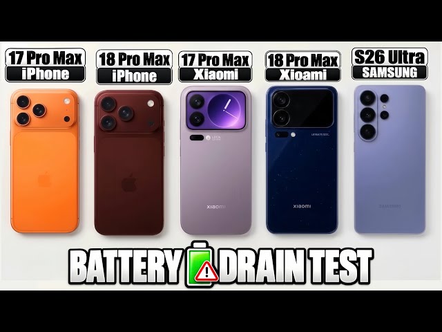 iPhone 18 Pro Max vs 17 Pro Max vs Xiaomi 18 Pro Max vs 17 Pro Max vs S26 Ultra Battery Test 🔋⚡️
