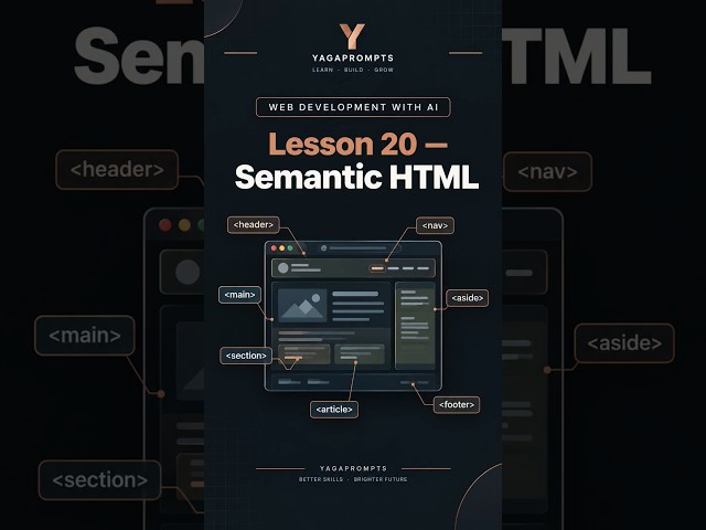 WEB DEVELOPMENT WITH AI  Lesson 20 — Semantic HTML