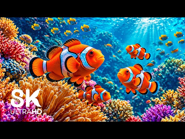 Underwater Wonders 8K 🌊 Marvel at Beautiful Sea Life in a Stunning 8K Aquarium & Sleep Music