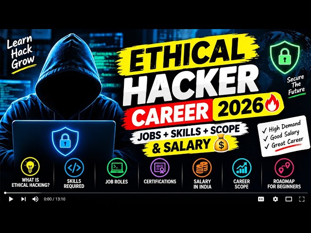 Become an Ethical Hacker in 2026 | Roadmap, Skills & Certifications #EthicalHacking #CyberSecurity