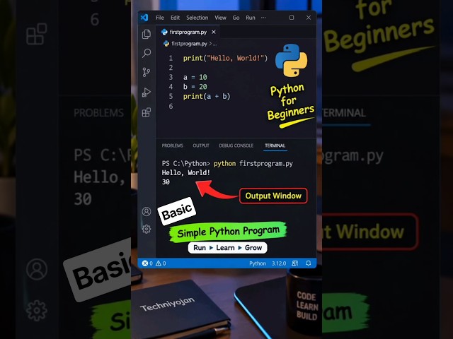 Basic Python Programming for beginners 2026🔥 #fyp #python   #coding #code #programming #development
