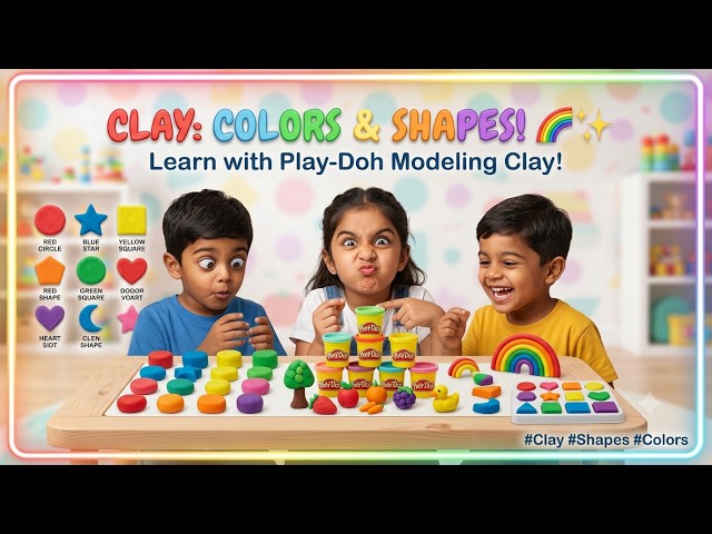 Clay : Colors name and Clay Shapes Learn Colors with Play Doh Modelling Clay #Clay #Shapes #Colors