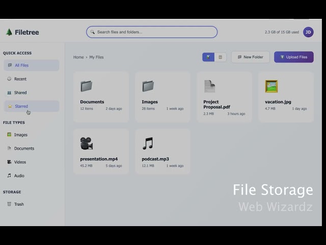 Web Wizardz  - File Storage Layout (HTML, CSS and Javascript) (reupload)