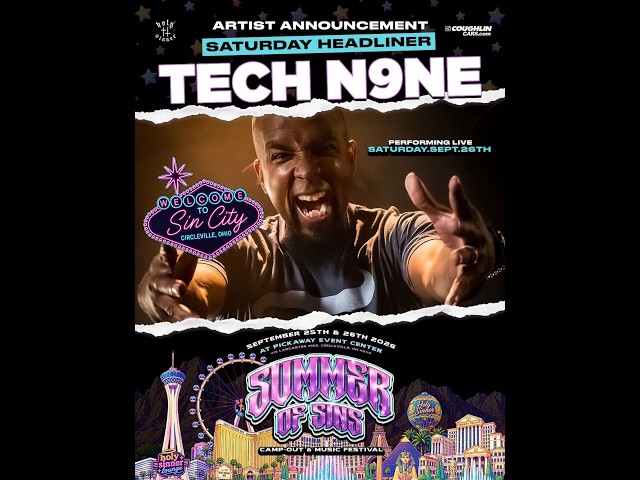 Tech N9ne "Speedom/Einstein Tech N9ne" Summer Of Sins 9/26/26 Circleville, OH